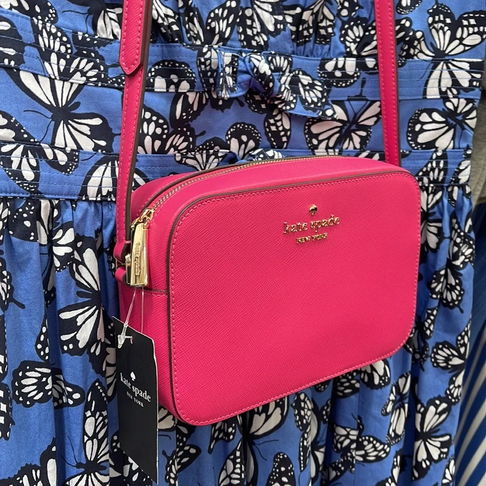 Kate Spade Staci Women’s Crossbody Mini Camera Bag 
Color: Deep Hibiscus 
NWT - Picture 2 of 16